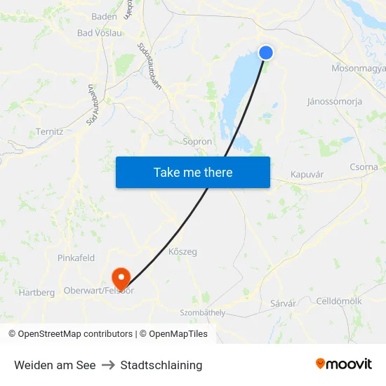 Weiden am See to Stadtschlaining map