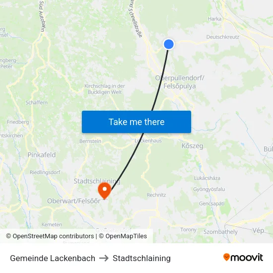 Gemeinde Lackenbach to Stadtschlaining map