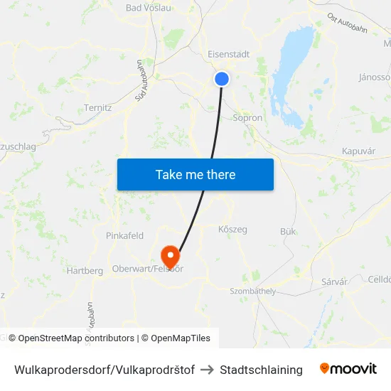 Wulkaprodersdorf/Vulkaprodrštof to Stadtschlaining map