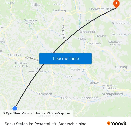 Sankt Stefan Im Rosental to Stadtschlaining map