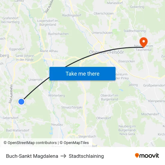 Buch-Sankt Magdalena to Stadtschlaining map