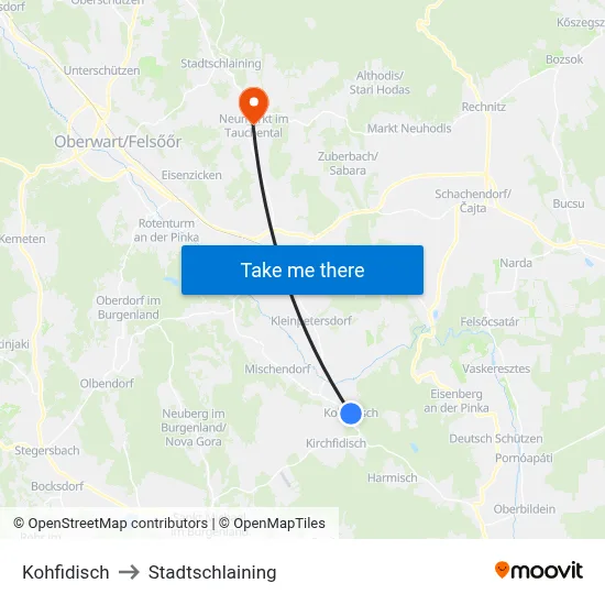 Kohfidisch to Stadtschlaining map