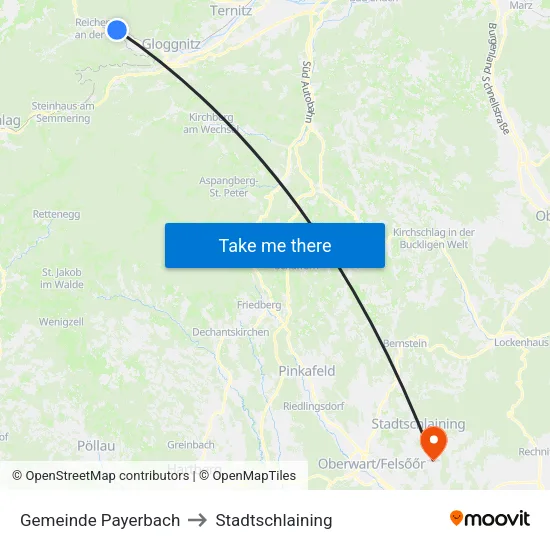 Gemeinde Payerbach to Stadtschlaining map