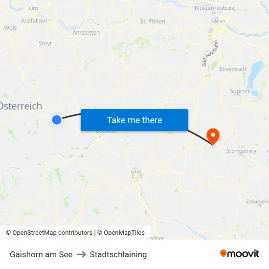 Gaishorn am See to Stadtschlaining map