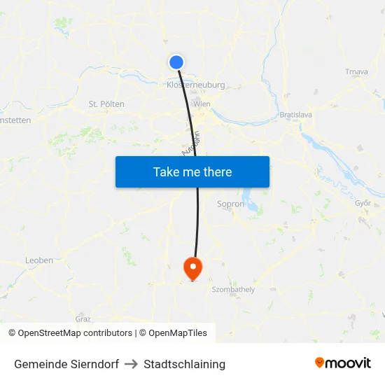 Gemeinde Sierndorf to Stadtschlaining map