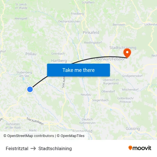 Feistritztal to Stadtschlaining map
