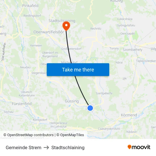 Gemeinde Strem to Stadtschlaining map