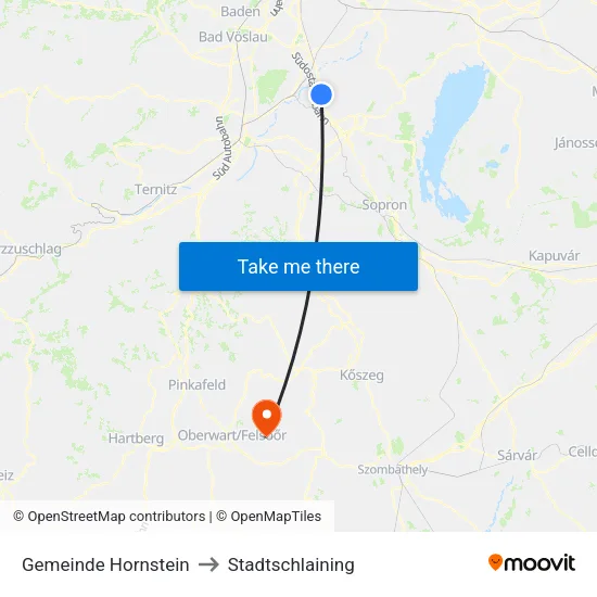 Gemeinde Hornstein to Stadtschlaining map