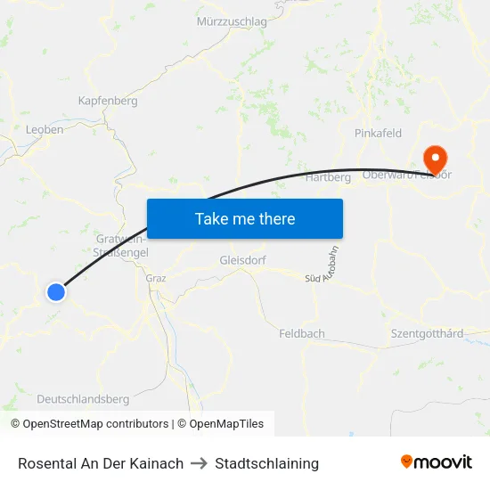 Rosental An Der Kainach to Stadtschlaining map