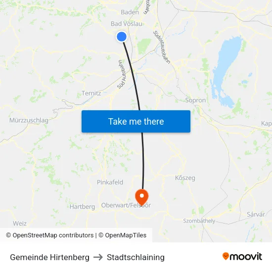 Gemeinde Hirtenberg to Stadtschlaining map