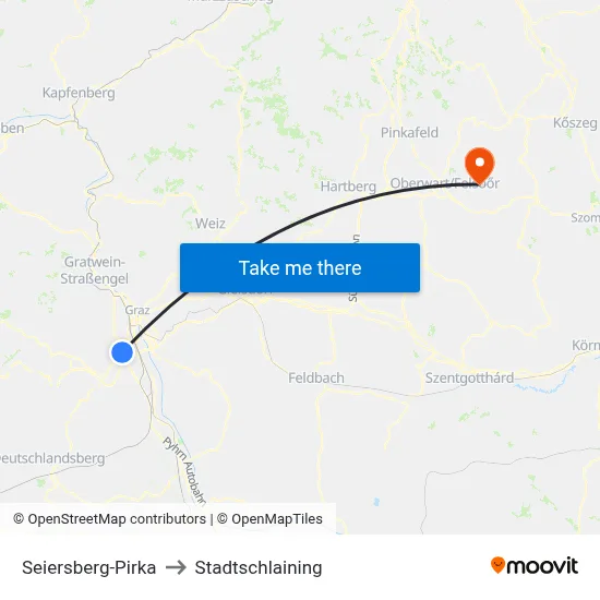 Seiersberg-Pirka to Stadtschlaining map