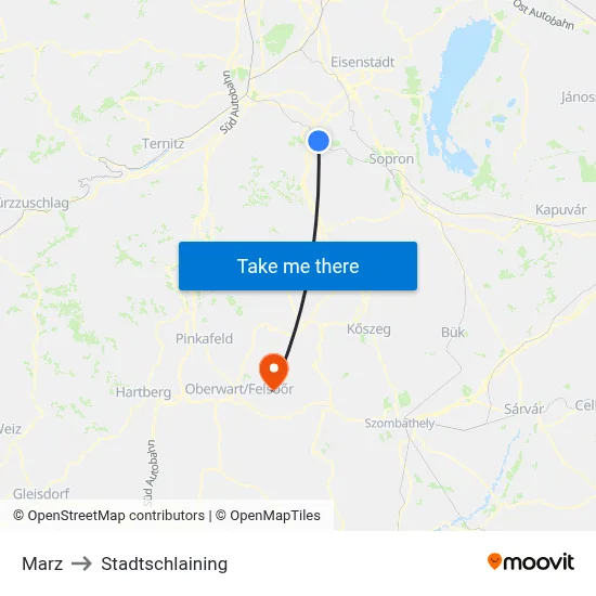 Marz to Stadtschlaining map