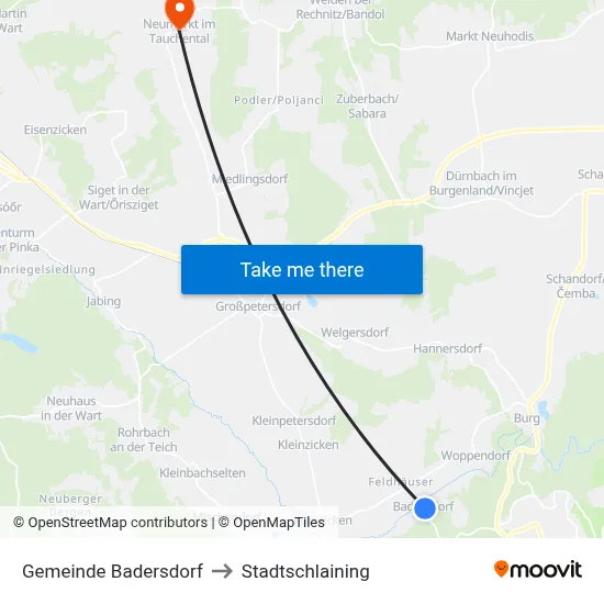 Gemeinde Badersdorf to Stadtschlaining map