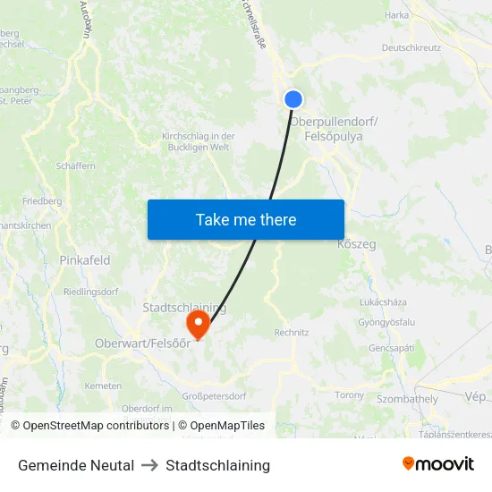 Gemeinde Neutal to Stadtschlaining map