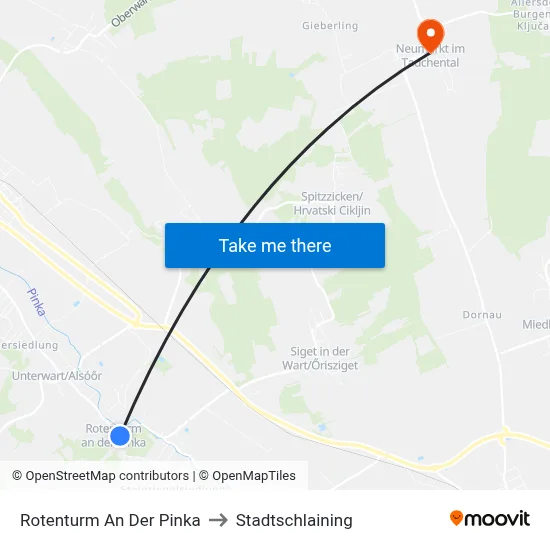 Rotenturm An Der Pinka to Stadtschlaining map