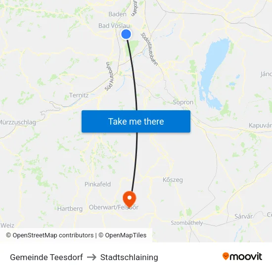 Gemeinde Teesdorf to Stadtschlaining map