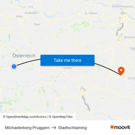 Michaelerberg-Pruggern to Stadtschlaining map