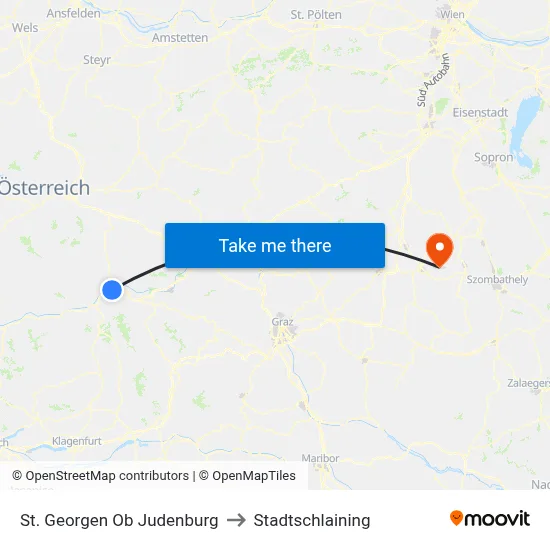 St. Georgen Ob Judenburg to Stadtschlaining map