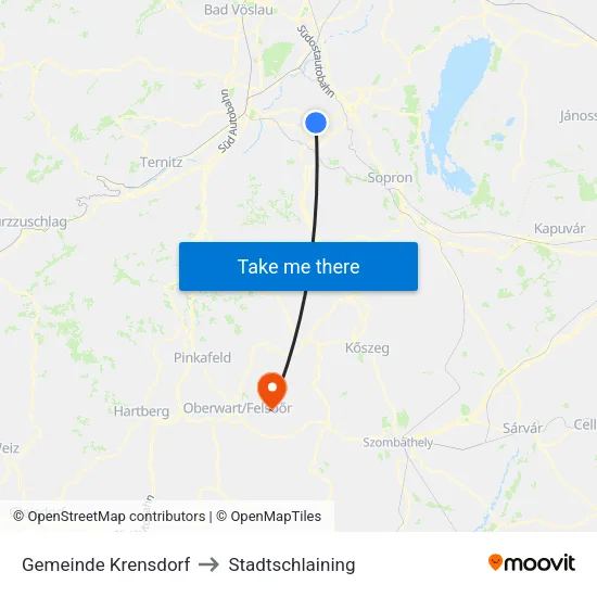 Gemeinde Krensdorf to Stadtschlaining map