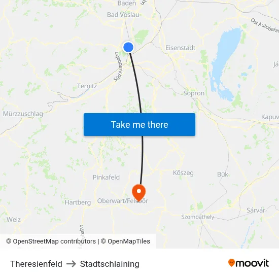 Theresienfeld to Stadtschlaining map