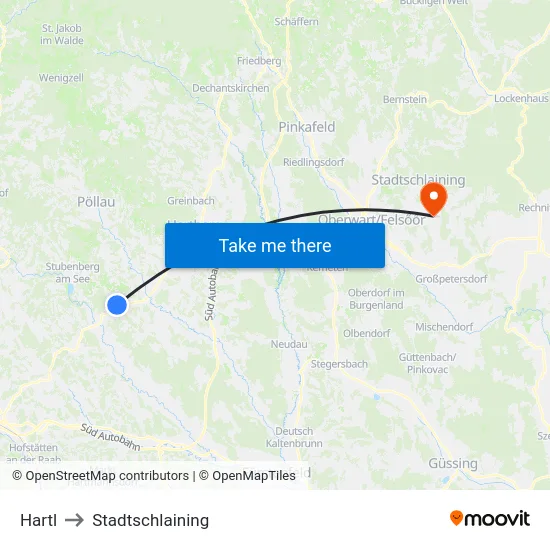 Hartl to Stadtschlaining map