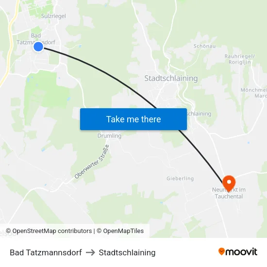 Bad Tatzmannsdorf to Stadtschlaining map