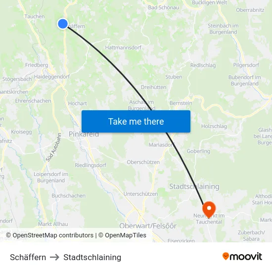 Schäffern to Stadtschlaining map