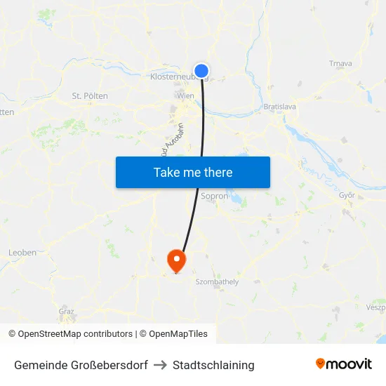 Gemeinde Großebersdorf to Stadtschlaining map