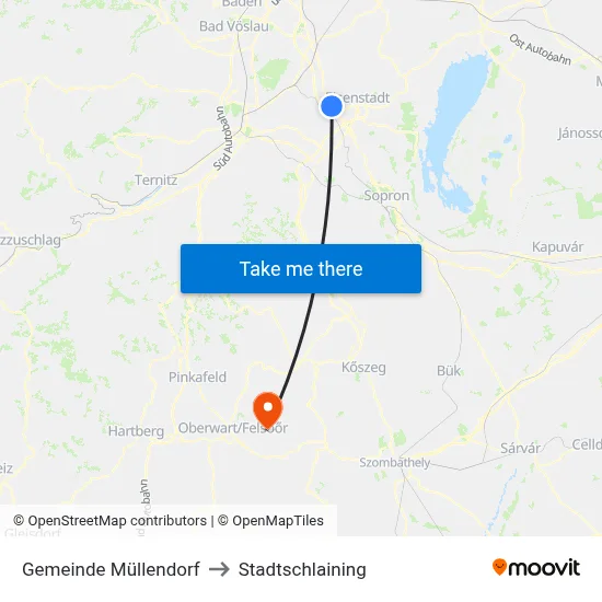 Gemeinde Müllendorf to Stadtschlaining map