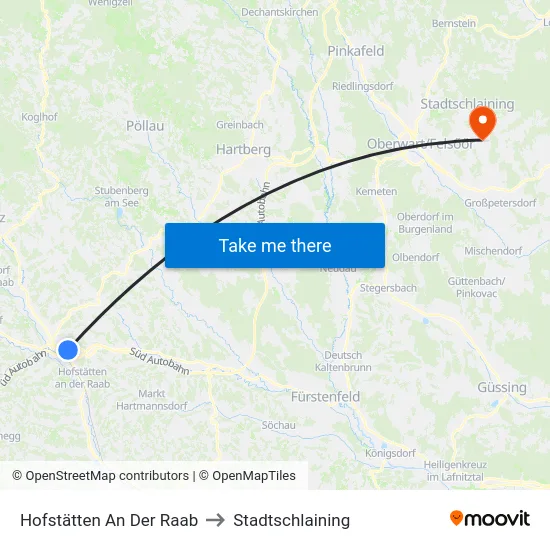 Hofstätten An Der Raab to Stadtschlaining map