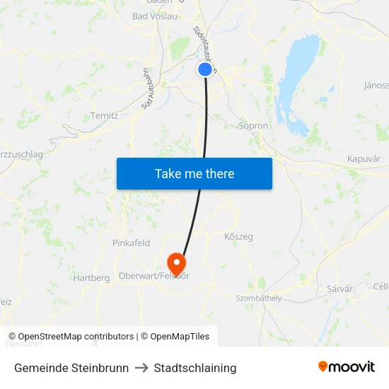 Gemeinde Steinbrunn to Stadtschlaining map