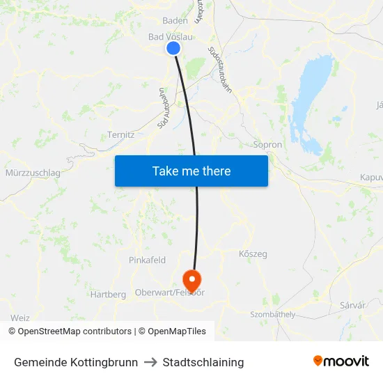 Gemeinde Kottingbrunn to Stadtschlaining map