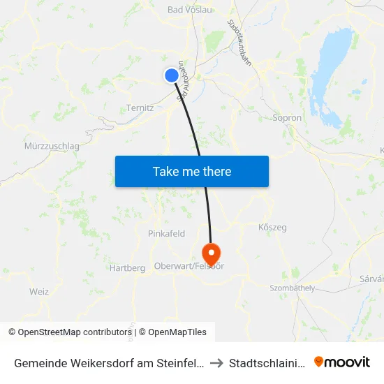 Gemeinde Weikersdorf am Steinfelde to Stadtschlaining map