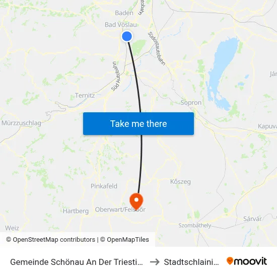 Gemeinde Schönau An Der Triesting to Stadtschlaining map