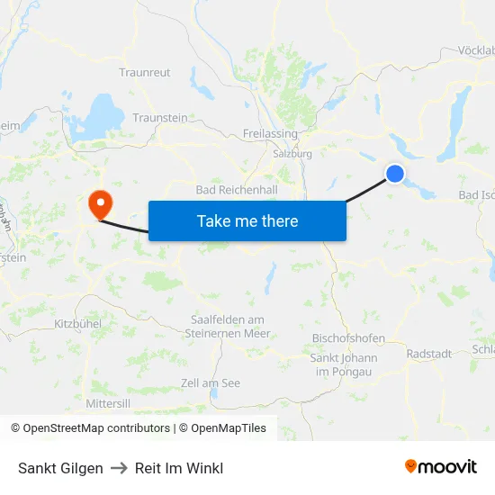 Sankt Gilgen to Reit Im Winkl map