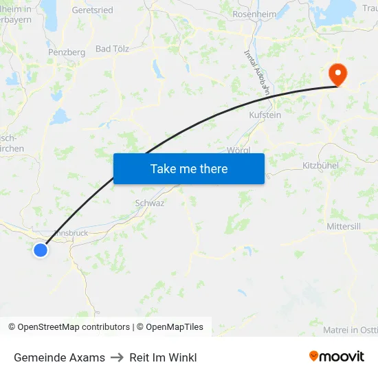 Gemeinde Axams to Reit Im Winkl map