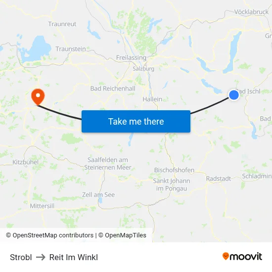 Strobl to Reit Im Winkl map