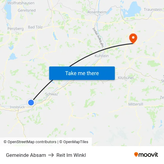 Gemeinde Absam to Reit Im Winkl map