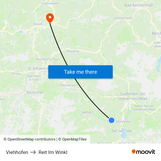 Viehhofen to Reit Im Winkl map