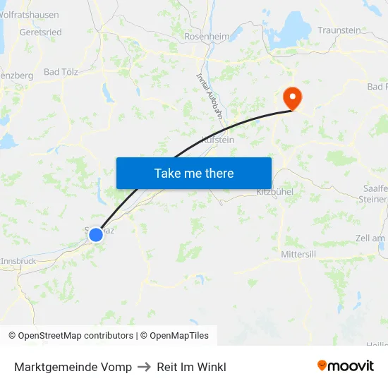 Marktgemeinde Vomp to Reit Im Winkl map