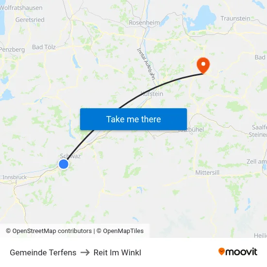 Gemeinde Terfens to Reit Im Winkl map