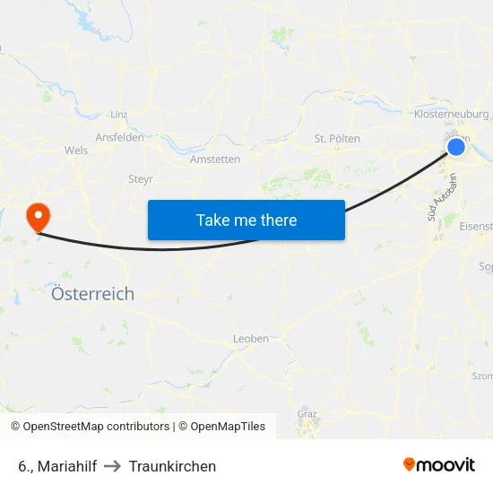 6., Mariahilf to Traunkirchen map
