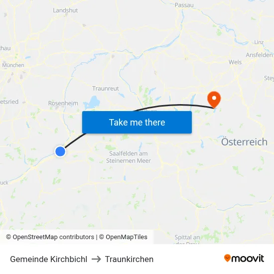 Gemeinde Kirchbichl to Traunkirchen map