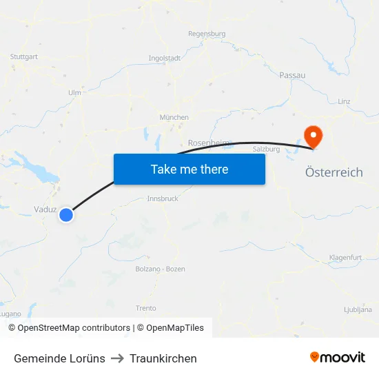 Gemeinde Lorüns to Traunkirchen map