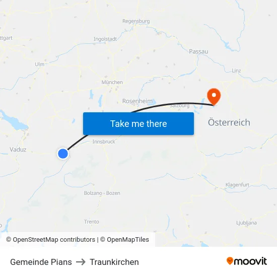 Gemeinde Pians to Traunkirchen map