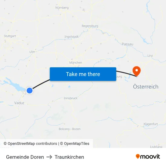Gemeinde Doren to Traunkirchen map