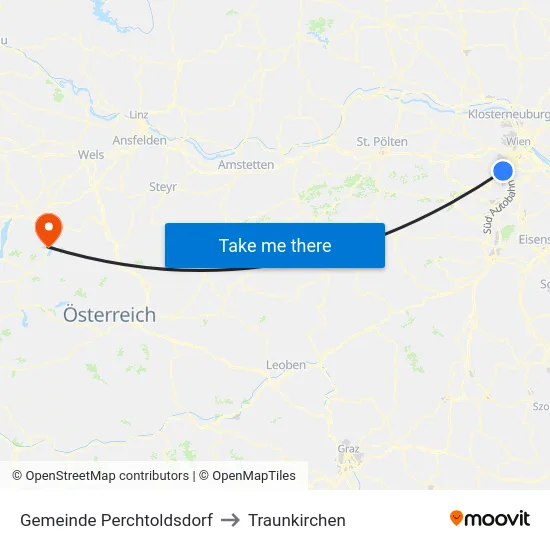Gemeinde Perchtoldsdorf to Traunkirchen map