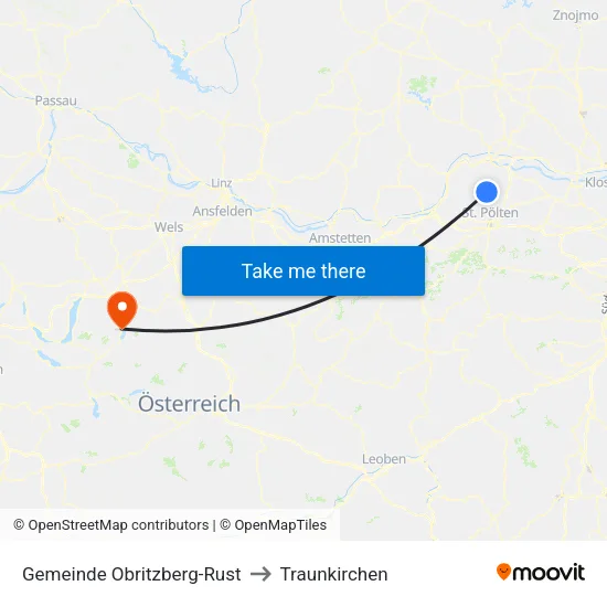 Gemeinde Obritzberg-Rust to Traunkirchen map