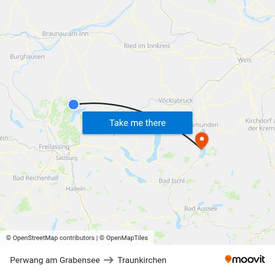 Perwang am Grabensee to Traunkirchen map