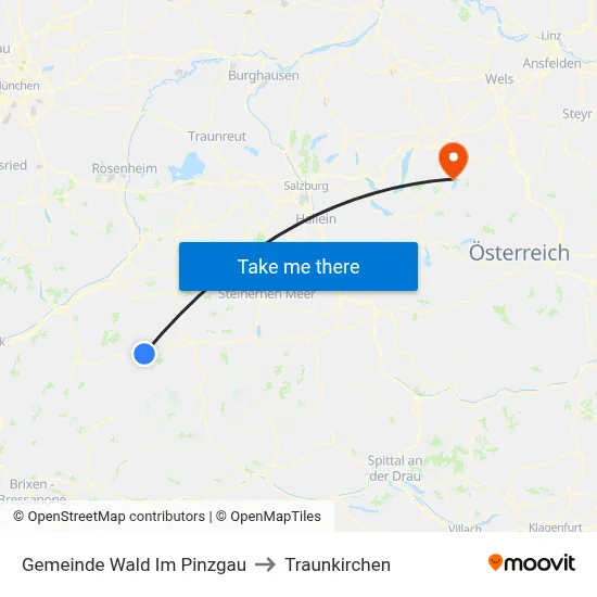 Gemeinde Wald Im Pinzgau to Traunkirchen map